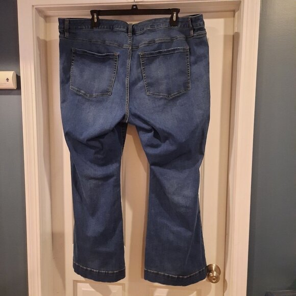 Lane Bryant Jeans Womens 28‎ Flare Mid Rise Bell Bottom Trouser Magic Waistband - Picture 2 of 11
